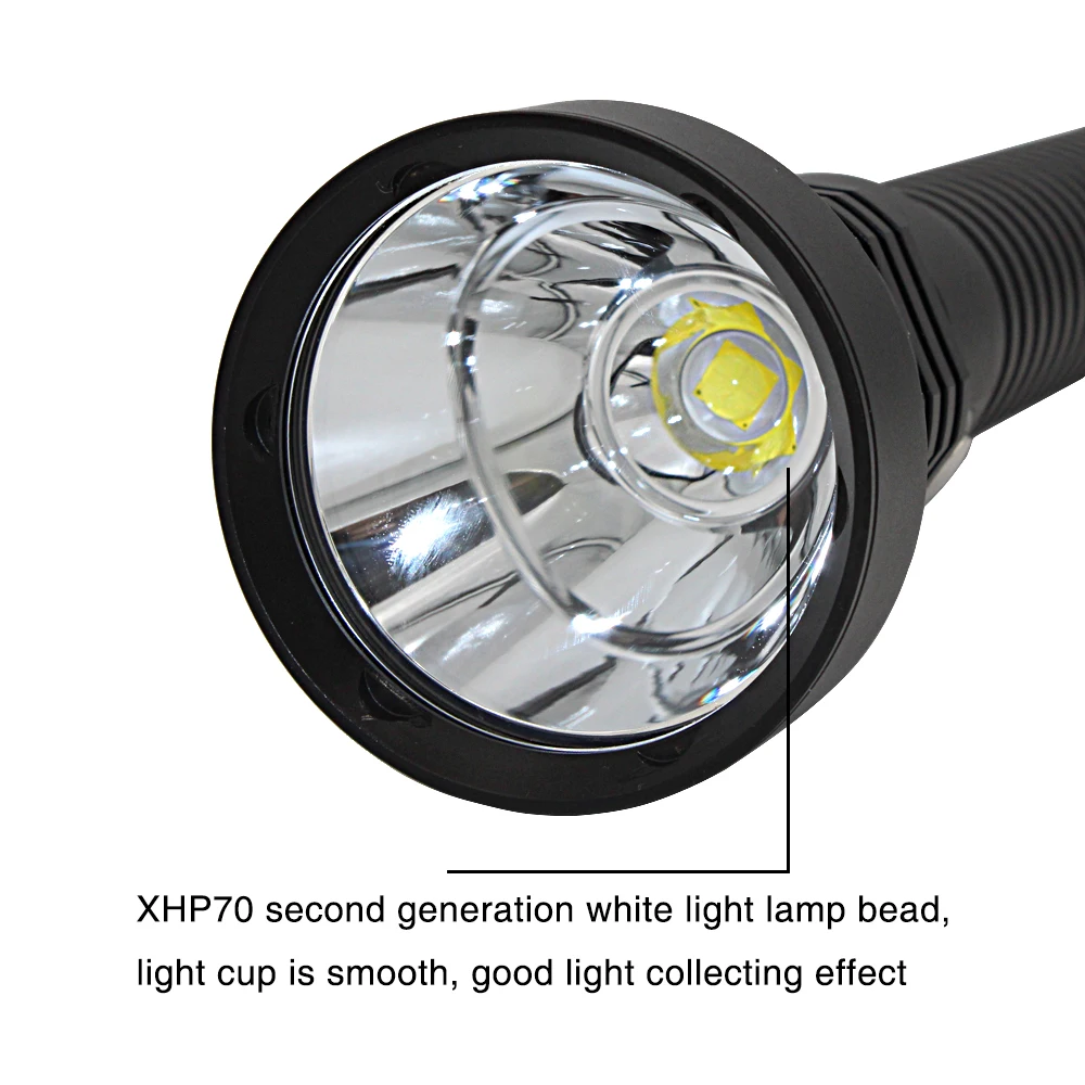 White/Yellow Light 5000LM  XHP70 LED Scuba Diving flashlight Waterproof underwater flash light dive Lamp Torch