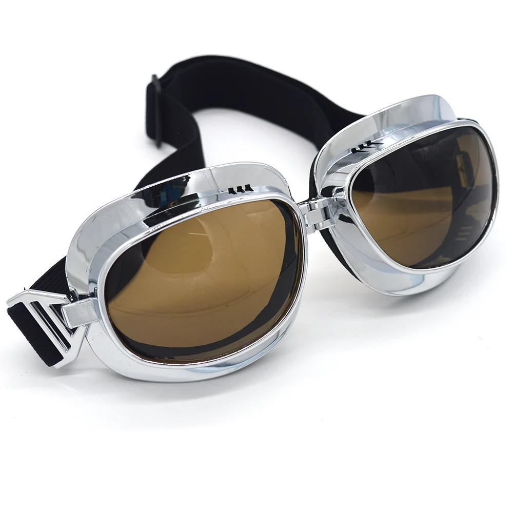 Evomosa 10 Colors Retro Vintage Motorcycle Cruiser Scooter Biker Goggles For Harley Bobber Chopper Helmet