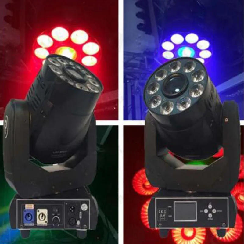 2 Pieces Colorful DMX LED Spot Wash Light 90W LED Spot gobo + 9x18W RGBWA+UV 6in1 wash Moving Head DJ Disco Party Stage Lighting