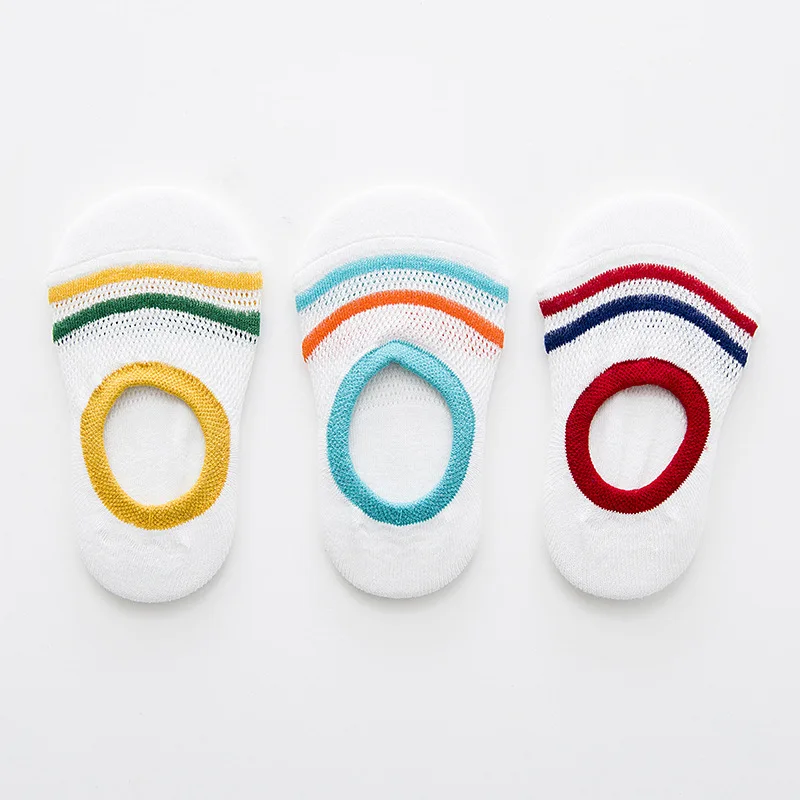 

children boat socks 2017 kids short socks parallel bars cotton 1-9 years boys socks shallow mouth baby girls sock 3 pair/lot