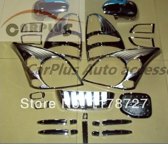 

Бесплатная доставка, хромированный чехол для Prado Toyota FJ120 2003-2005 prado fj120, хромированный комплект, полный комплект, крышка лампы, крышка ручки