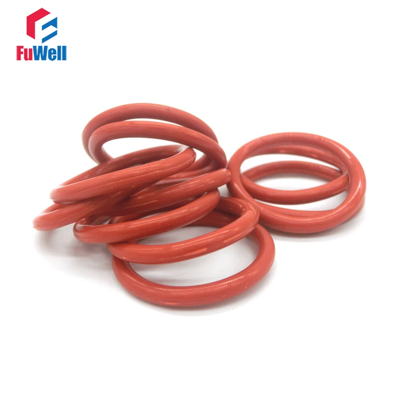 5pcs Red Silicon 4mm CS O Ring Seal Gasket OD 140mm-220mm O Type Ring Sealing Good Elasticity VMQ O Ringen Seal Washers