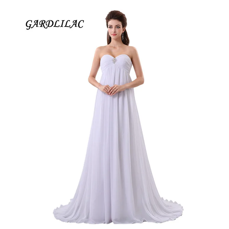 2019 New Off-Shoulder White Beach Wedding Dresses 2019 Chiffon Plus Size Bridal Gown Long Prom Gown with Crystal