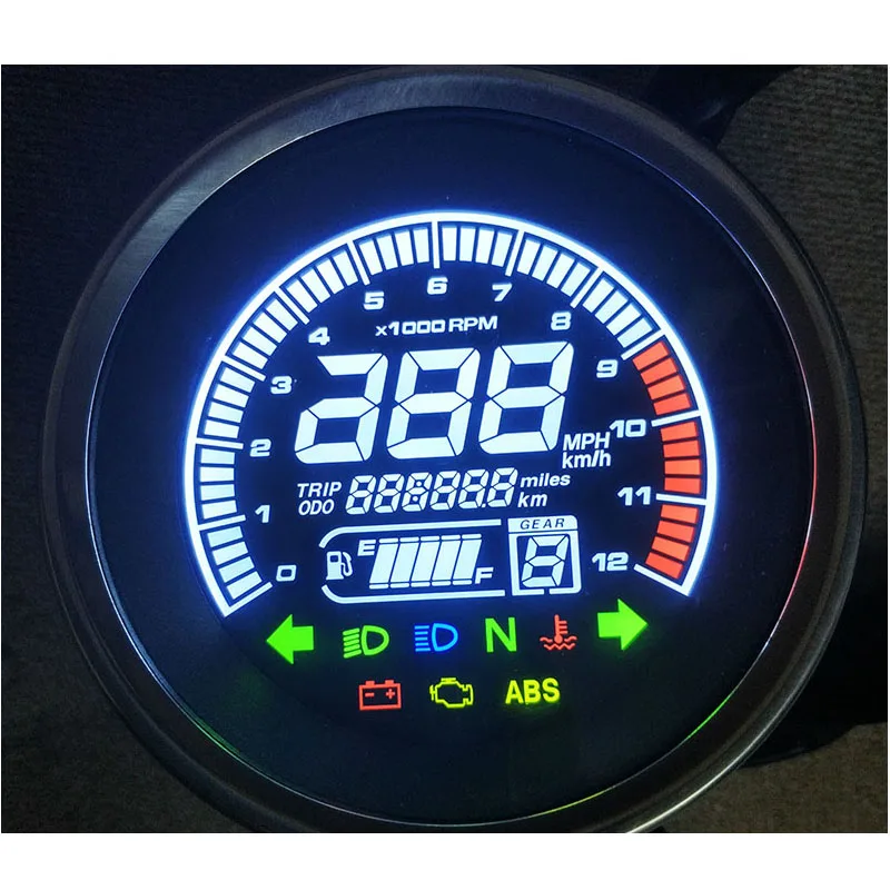 New Multi-functional Gauge Instrument Speedometer For Motorcycle Digital Odometer Tachometer Fuel Level Speed Meter