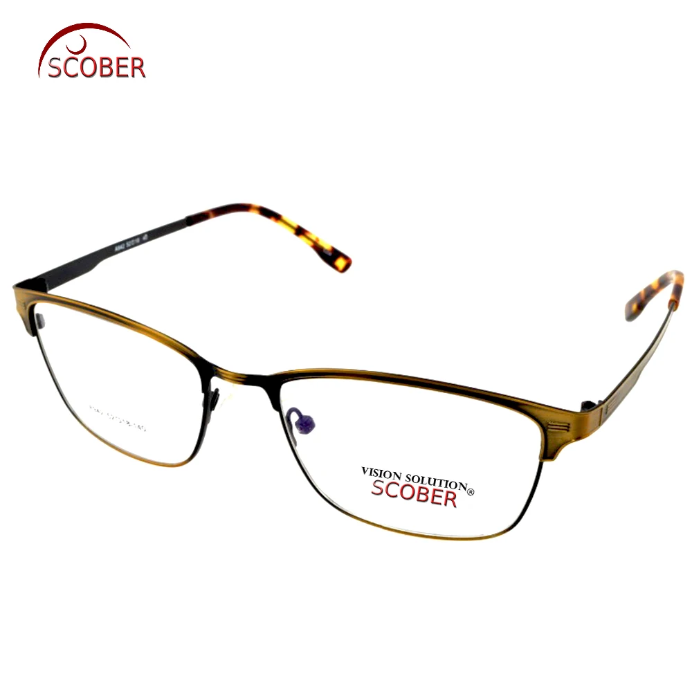 

Gafas Alloy Brass Color Eyeglasses Frame Optical Custom Made Prescription Myopia Glasses Progressive Photochromic -1 To -10