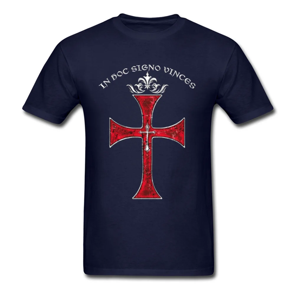 New Arrival Knights Templar Cross Print T-shirt Stylish Men Black Red T Shirt Cartoon Vintage Pattern Tops For Christian