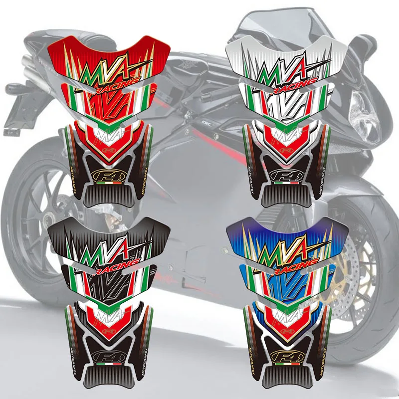 

Motorcycle Tank Sticker Decals 3D Tank Pad Fishbone Protective Decals For MV Agusta 750 1000 f4 MVA