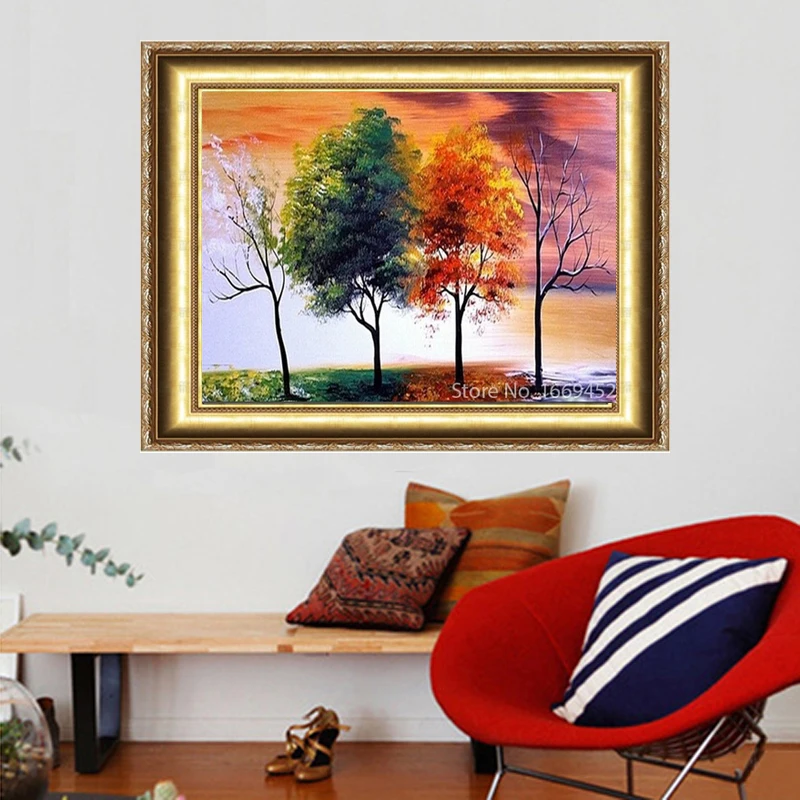 3d DIY Diamond Painting Landscape Four Seasons Tree Home Decoration Embroidery With Diamonds Needlework cross-stitch Kits Crafts