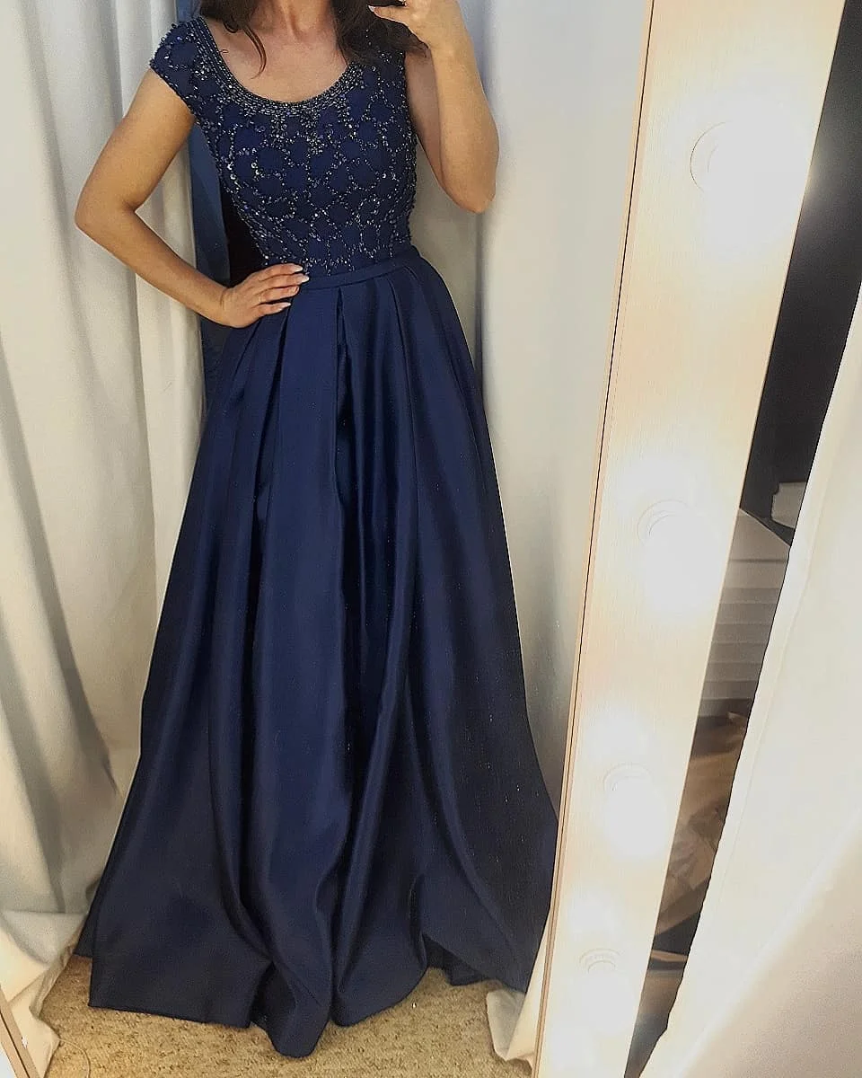 Robe de soirée de forme trapèze, col à bijoux, sans manches, tenue de bal sur mesure, arabe, dubaï, nouvelle collection 2019