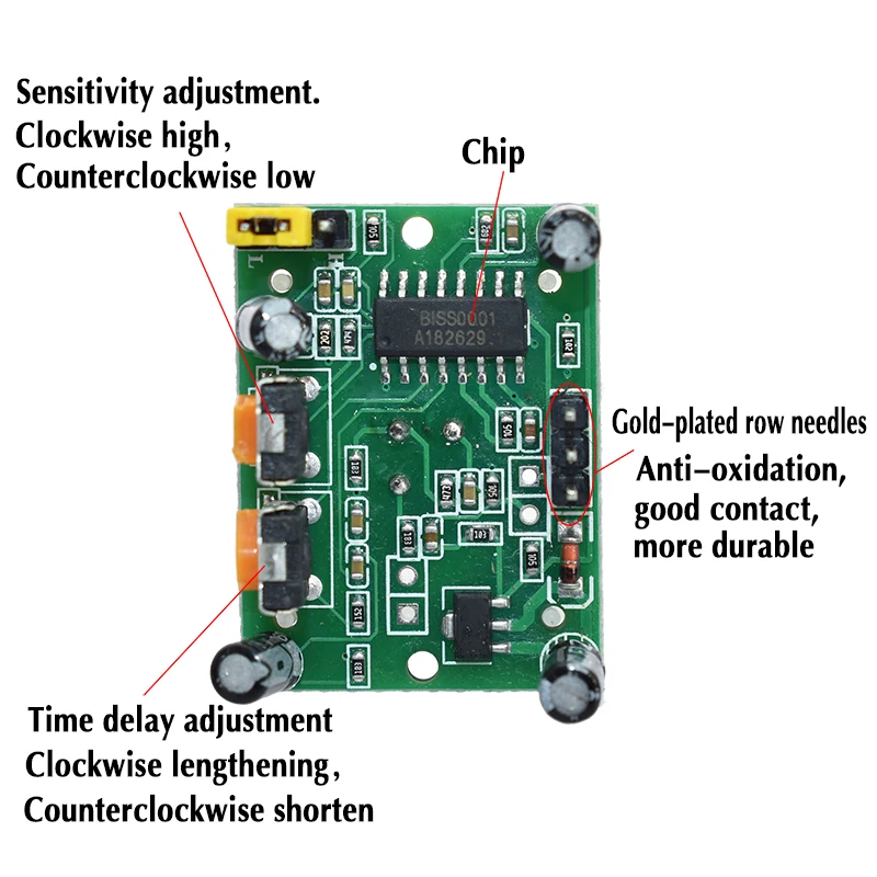 WAVGAT HC-SR501 Adjust Infrared IR Pyroelectric Infrared PIR module Motion Sensor Detector Module We are the manufacturer