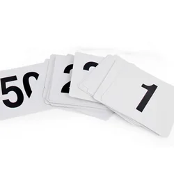 1-100 White Plastic Table Marker Number Cards for Banquets or Poker Tables Black on White Table Numbers Wedding Restaurant Bar