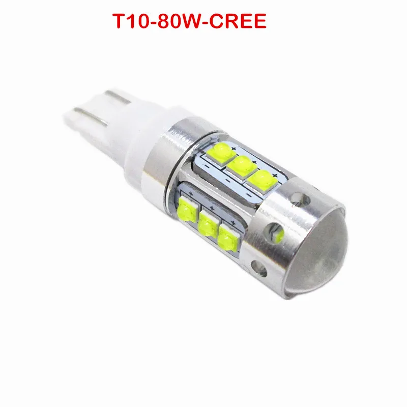 2x T10 194 168 W5W Cree XBQ Chip 16 LED SMD White 6000K 80W T10 194 Car Side Wedge Light Lamp Bulb Lighting