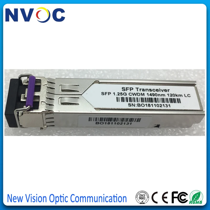 Free Shipping 1.25G 120KM CWDM LC 1390nm 1410nm 1430nm 1450nm 1470nm 1490nm  SFP Transceiver 1G 120KM Fiber DDM LC SFP Module