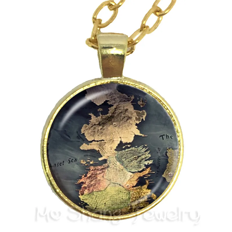 World Travel Adventurer Necklace Unique Design Vintage World Map Pattern Pendant  Gift For Friends Sweater chain