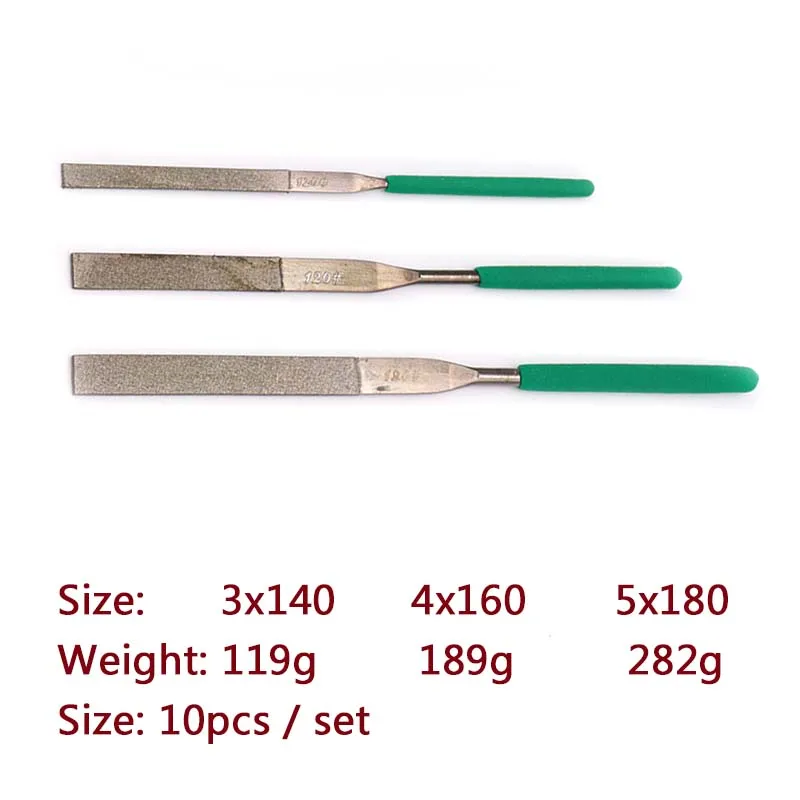 Mini râpe à limes assorties, 140/160/180mm, 10 pièces de haute qualité, ensemble de limes à aiguilles en diamant, outils manuels de meulage pour la réparation du bois, du verre et du Jade