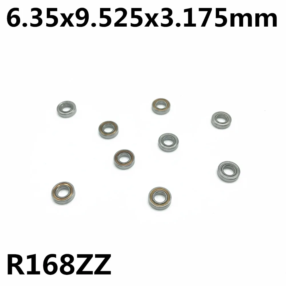 

10Pcs R168ZZ 6.35X9.525X3.175 mm Deep groove ball bearing Miniature bearing High qualit R168