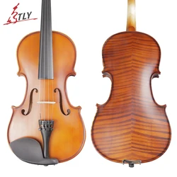 TONGLING Brand Art Stripes Maple Acoustic Violin Violino Fiddle Stringed Instrument with Full Accessories for Beginner Students