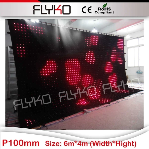 p10 6x4m RGB full color customize size led vision light video curtain