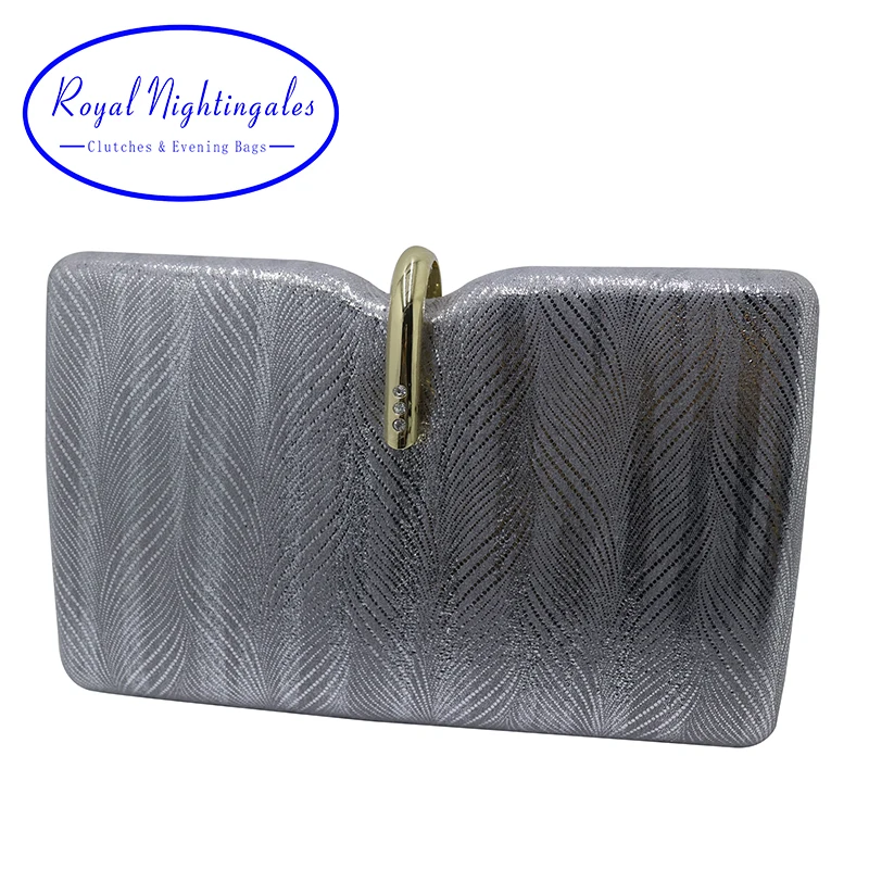 

Royal Nightingales Book Shape Fabric Hard Box Evening Bags Evening Clutches and Handbags for Womens Silver