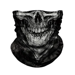 BJMOTO Skull Skeleton Balaclava Seamless Motorcycle Neck Face Shield Mask Scarf Bicycle Hunting Outdoor Bandana Headband