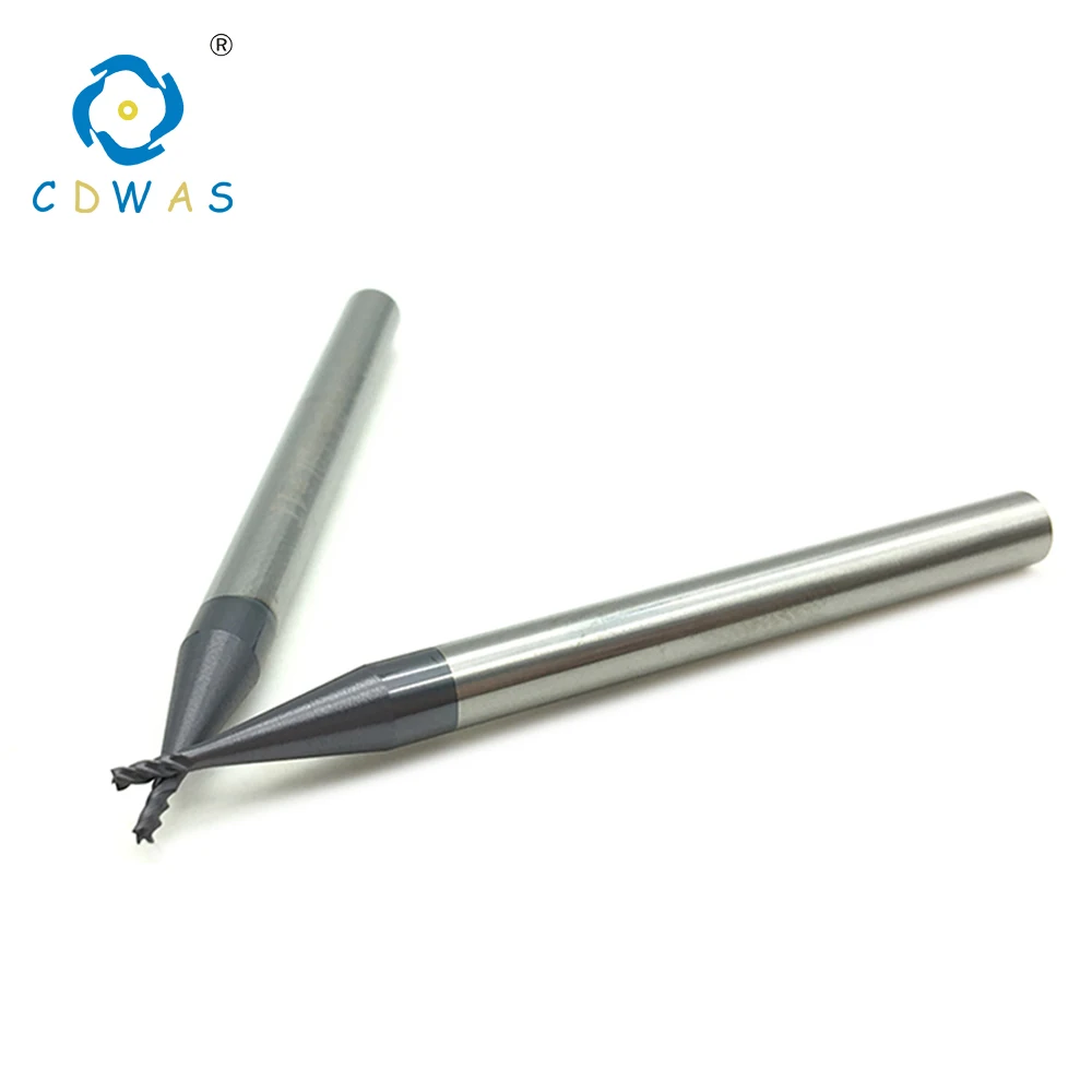 5pcs End mills 4Flute HRC50 diameter 1MM D1X3X4X50L Carbide Cutting Tool Spiral Bit CNC machine milling cutter for metalworking
