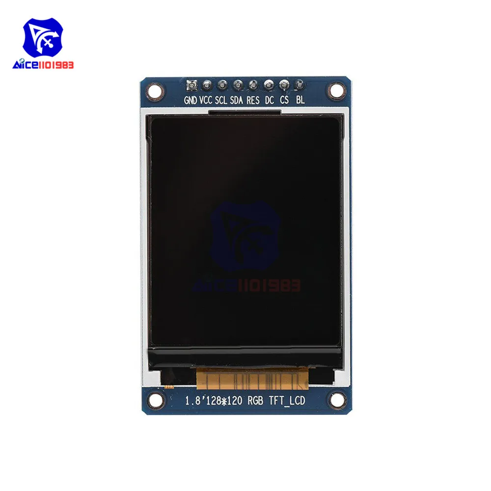 1.8 Inch 8Pin 128*160 RGB TFT LCD Screen Display Module SPI Interface ST7735 IC Driver for Andruio STM32 C51 3.3V LCD Display