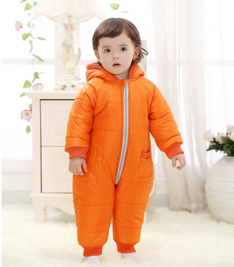 9-24Months Baby Winter Clothes Girl Boy Romper Warm Baby Winter Jumpsuit Skiing Outerwear Clothing Colorful Snowsuit