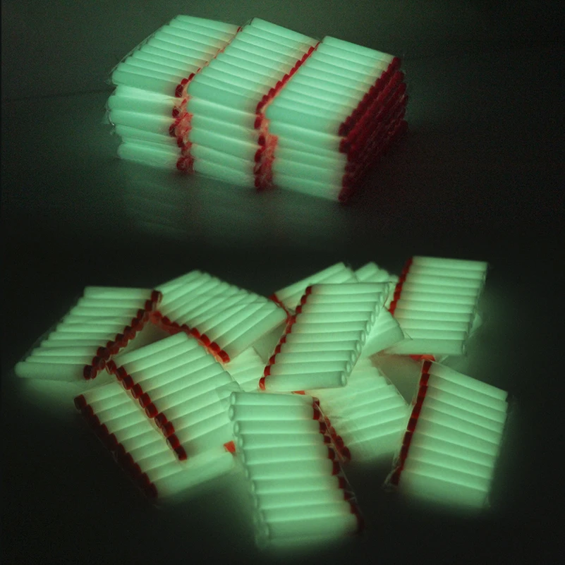 20pcs 7.2cm Fluorescence Toy Gun Luminous Bullets for Nerf Series Blasters Refill Clip Darts EVA Soft Bullets