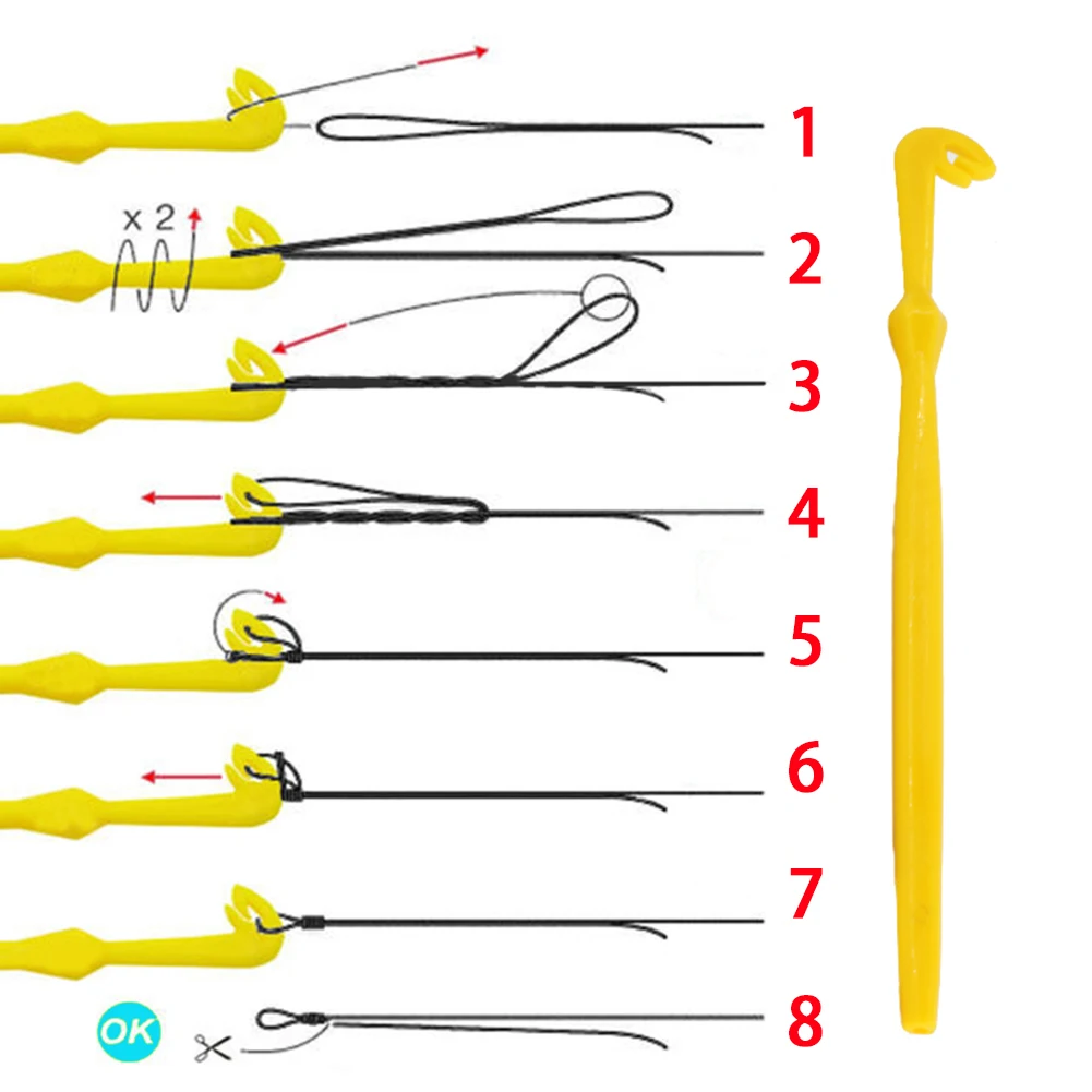 

2 Pcs Hook Loop Tyer And Disgorger Tie Fast Nail Knot Tying Tool For Fly Fishing Line Fish Hooks Remover & Tier Kit Plastic