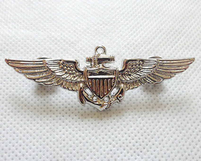 WWII U.S.Navy Marines Pilot Aviator Wings Pin Badge Silver-US196