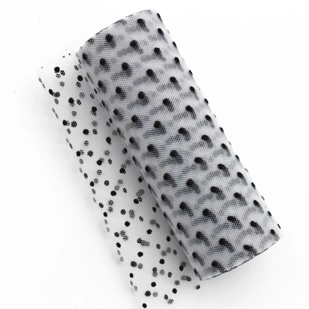 15CM colored polka dot tulle roll lace ribbon 10 yards DIY handmade material pompadour dress bow wedding New Year