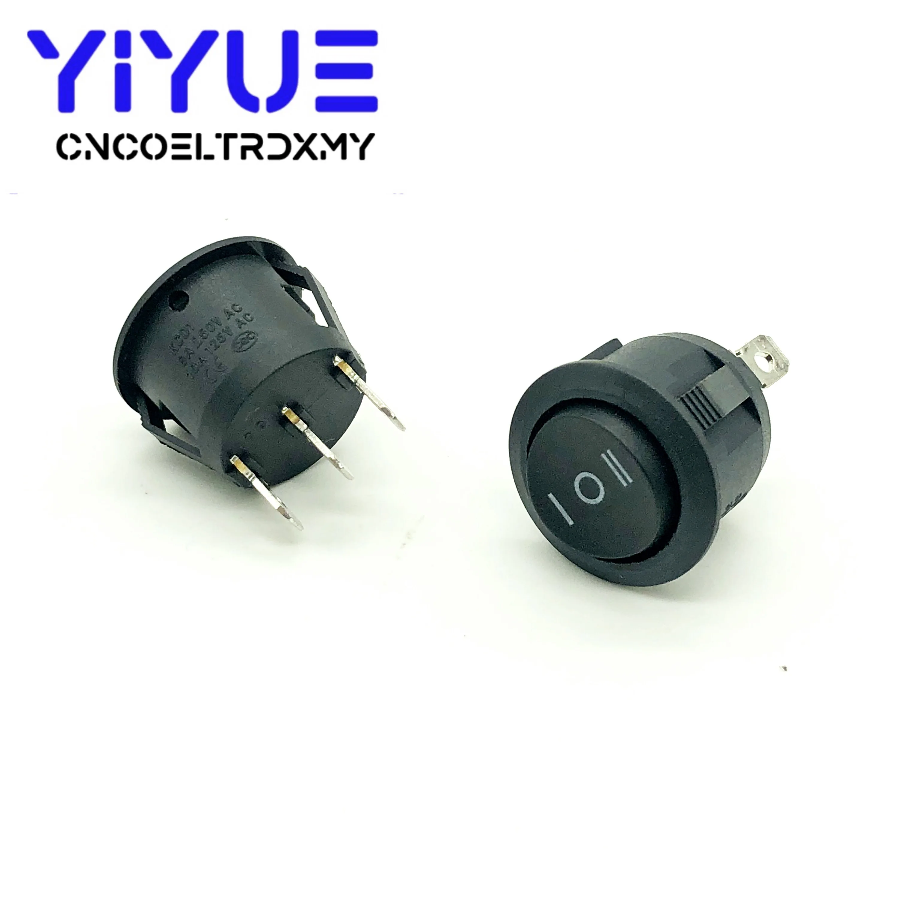 5pcs 23mm Diameter Small Round Boat Rocker Switches Black Mini Round 3 Pin ON-OFF-ON Rocker Switch