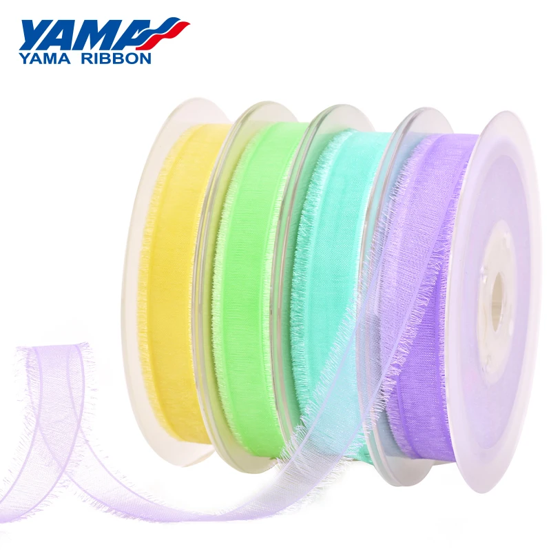 YAMA-Organza Fringe Ribbon, 16mm, 25mm, 38mm, 200Yards Per Roll, Garments Accessories, Hair Ornaments, DIY