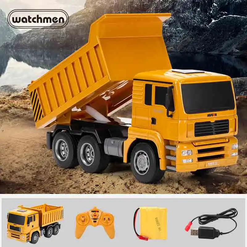 1:18 Huina 332 RC Truck Dump 6CH Metal Remote Control escavatore Electric Kids Cars Model Toys For Children