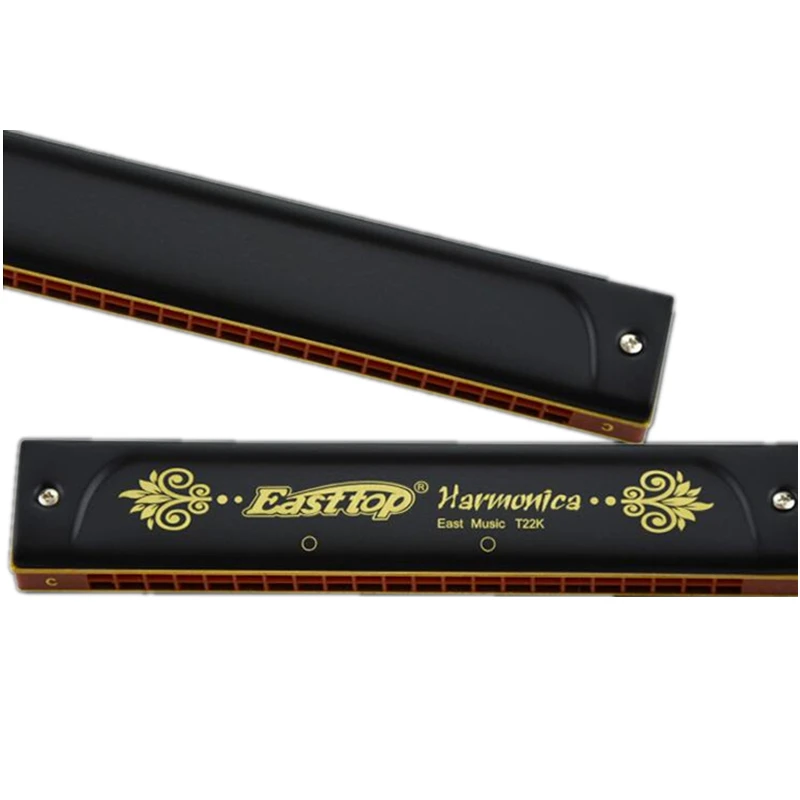 Easttop Harmonica 22 hole tremolo harp phosphor bronze reeds Key of C  thickening plate harp Mouth Ogan Musical Instrument T22K