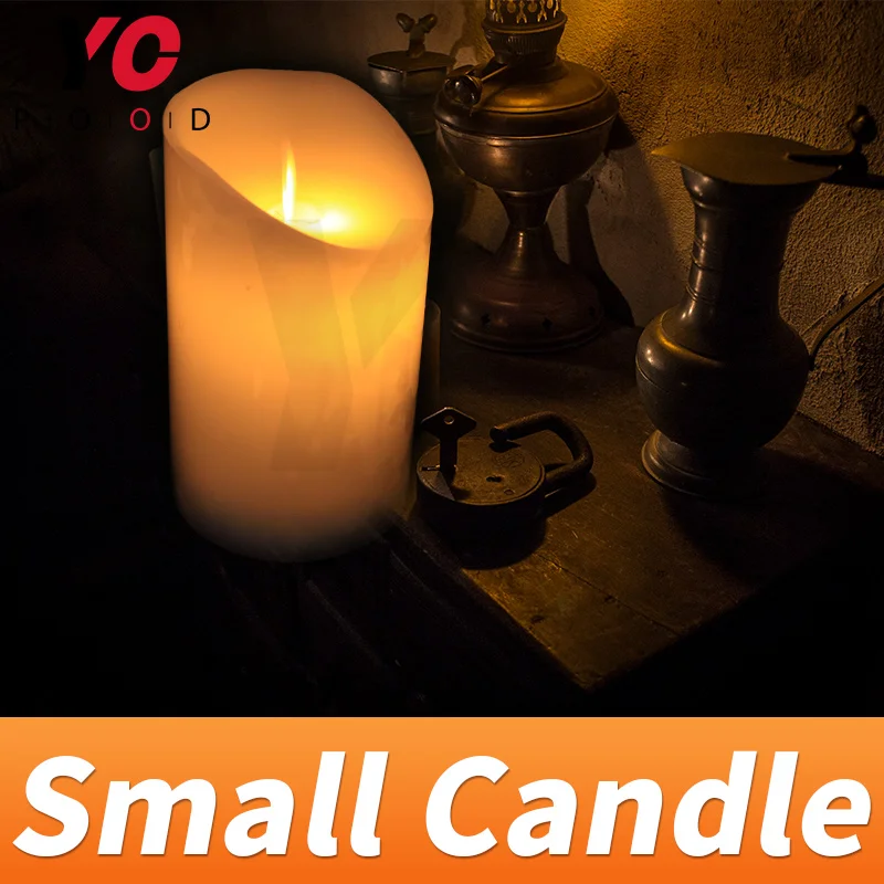 

Small Candle prop escape room game for decoration press A on Remote Controller to control candle be light on or off YOPOOD