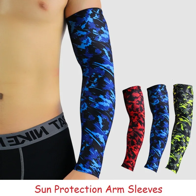 1Pair Breathable Quick Dry UV Protection Running Arm Sleeves Basketball Elbow Pad Fitness  Armguards Sports Cycling Arm Warmers