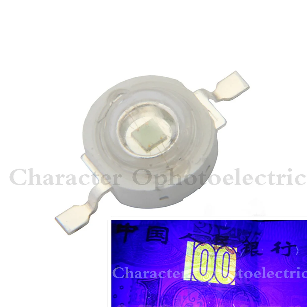 

10pcs 3W UV LED Ultraviolet Bulbs Lamp Chips 365nm 375nm 380nm 385nm 395nm 400nm 405nm 410nm 420nm 3W with/Nowith 20mm Black PCB