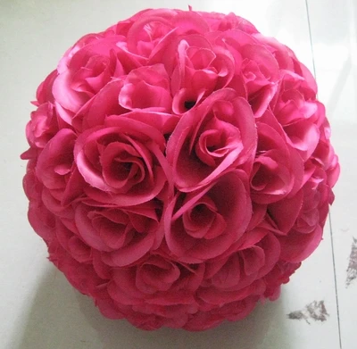 SPR 25cm plum plastic center artificial silk kissing decoration flowers ball