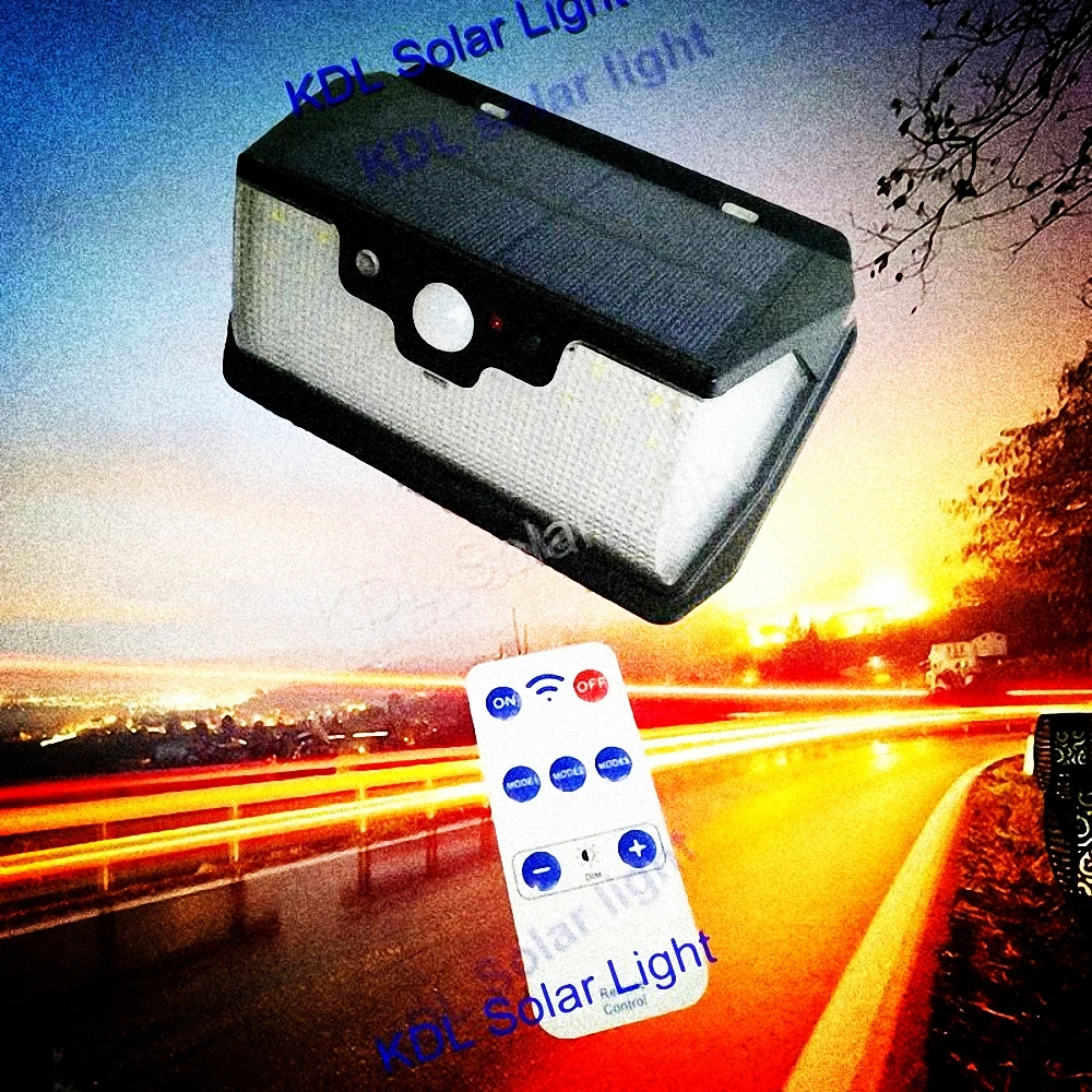 55 LED 900lm Solar Light remote control radar smart  3 side lighting HOOREE   Wall La IP  camp  street wall lamp yard c