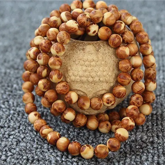 

6mm 8mm Natural Aromatic Sandalwood Thuja Sutchuenensis Grade AAAAA Loose Mala Beads 108 Beads Meditation Prayer Beads Japa Mala