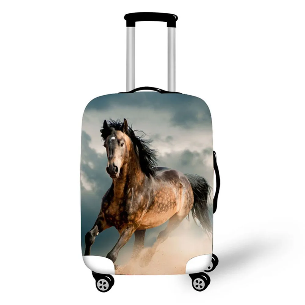 Travel Accessories Suitcase Protective Covers 18-32 Inch Elastic Luggage Dust Cover Case Stretchable Animal 3D Horse Pattern