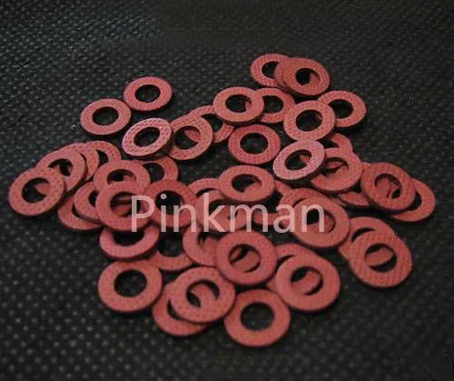 

1000 Pcs M5 5mmx14mmx1.2mm Red Insulating Fiber Washer