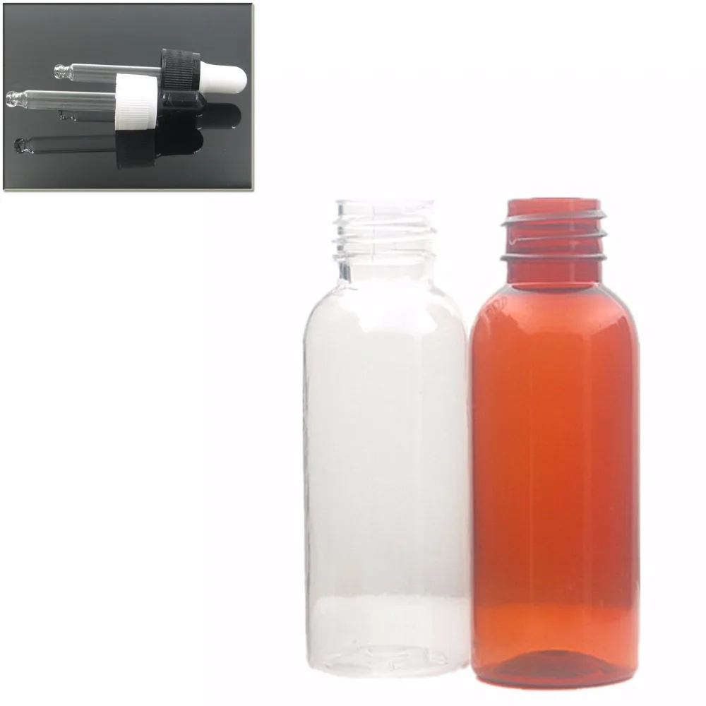 1oz 10ml/15/20/30ml small  empty amber/transparent pet bottle with black/white dropper cap, dropper bottle