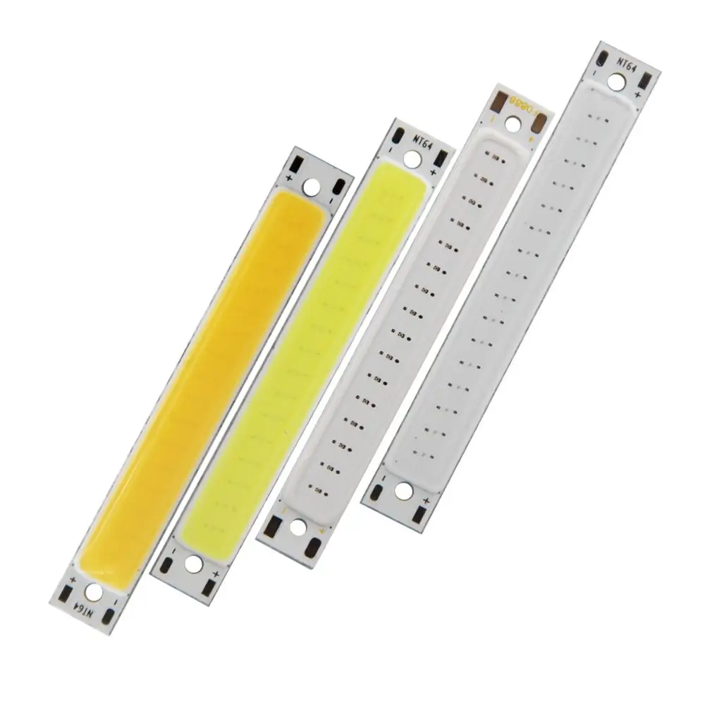 ALLCOB-Lámpara de trabajo para bicicleta, 3V, 3,7 V, CC, 60x8mm, tira LED COB de 1W, 300MA, 100LM, blanco frío, cálido, azul, rojo