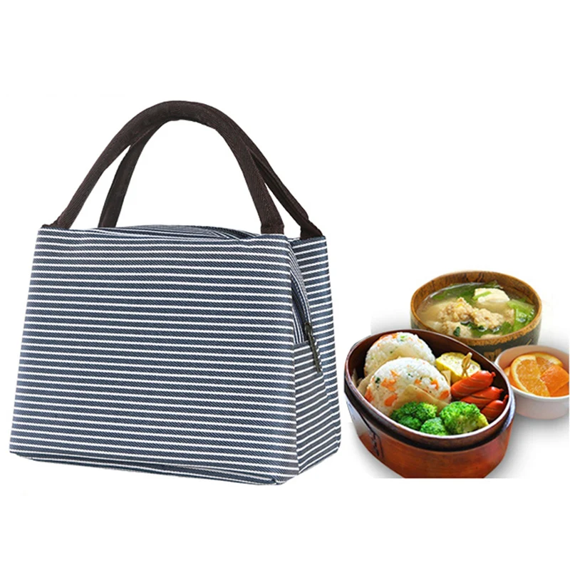 New Upgrade Portable Insulated Canvas Thermal Lunch Bag Women Small Cooler  Lunch Box Bag Tote SIZE 21*17*16 Cm 30%OFF C200