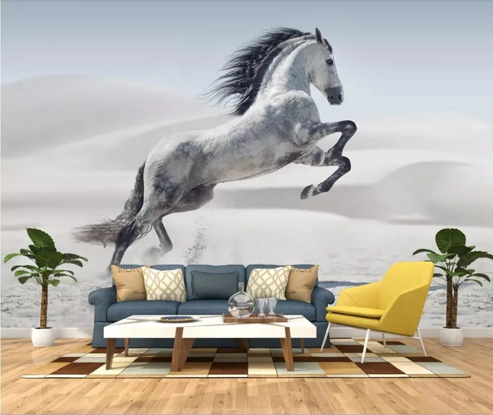 

Nordic simple dream horse background wall painting