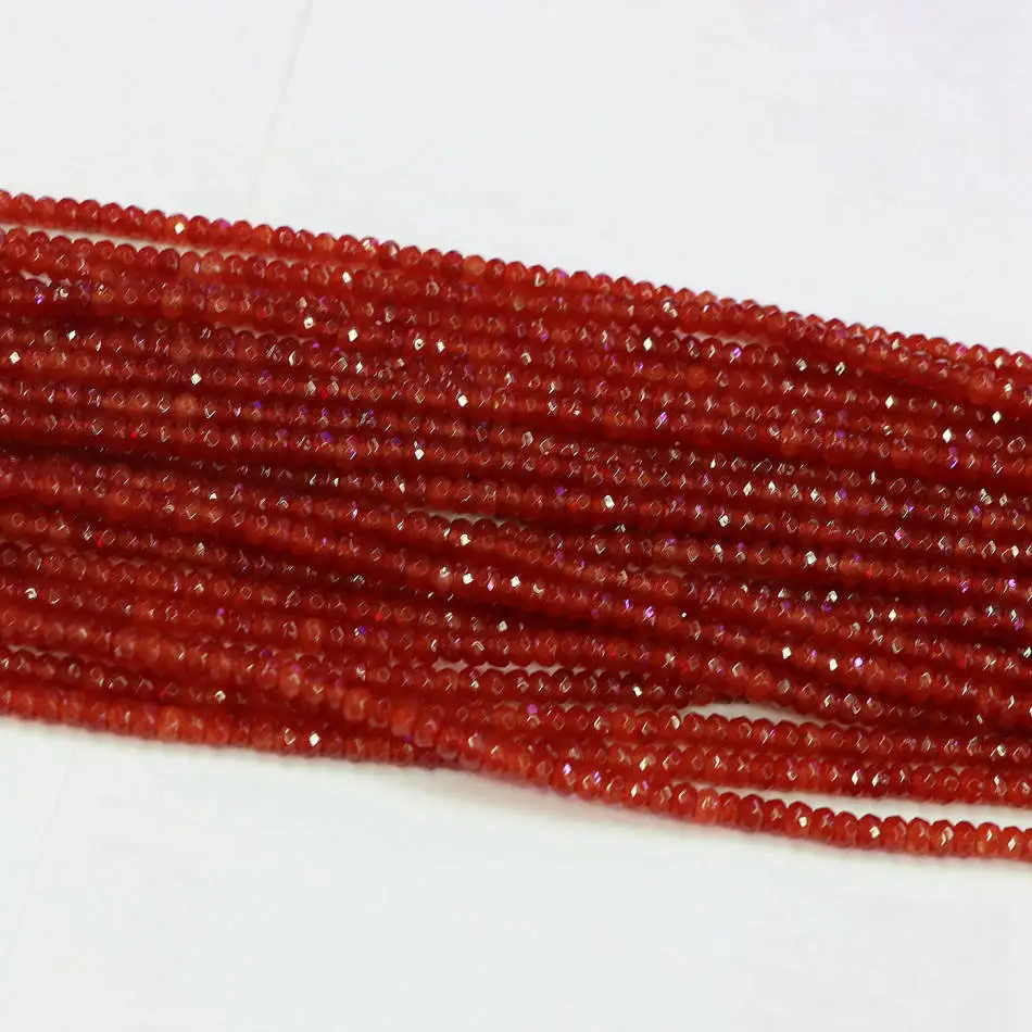 HOT red agat natural stone carnelian onyx 2x4mm faceted abacus round loose beads diy jewelry 15\