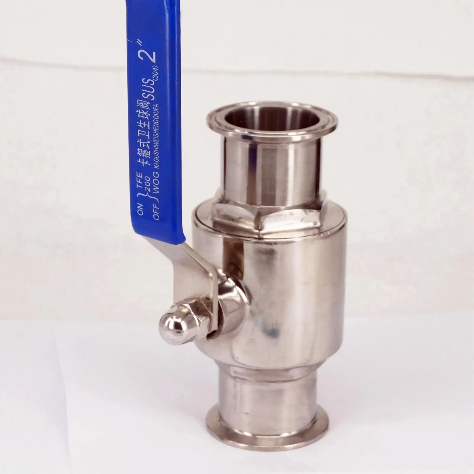 

2" 51mm 304 Stainless Steel Sanitary Ball Valve Tri Clamp Ferrule Type with Handle Ball Valve