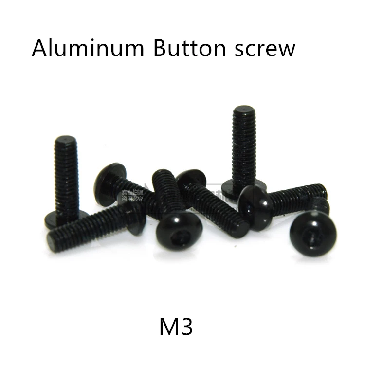 

20pcs M3*5/6/8/10/12/14/16mm Black color Aluminum Hex socket button head cap screw for RC Model screws